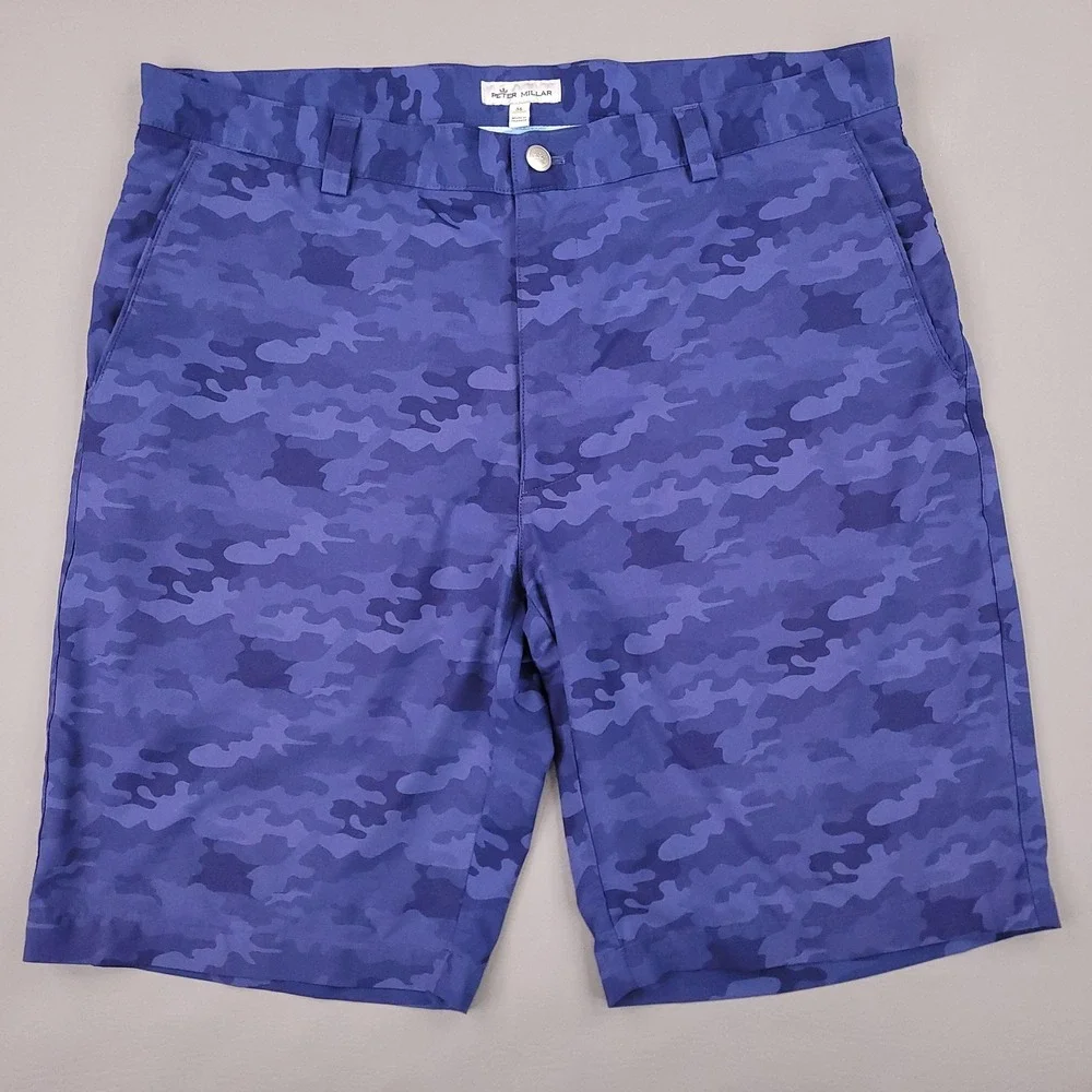 Peter Millar Shorts Mens 36 Navy Camo Performance Golf Stretch Crown Sport